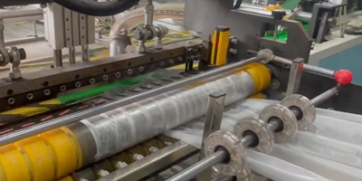 Customer Site Demo, Cutting And Sewing With PE Liner Inserting Machine in Action